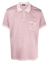 Мужская розовая футболка-поло с принтом от Fay