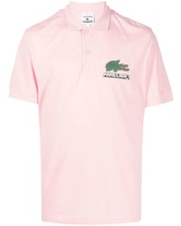Мужская розовая футболка-поло с принтом от Lacoste