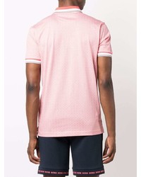 Мужская розовая футболка-поло с принтом от BOSS