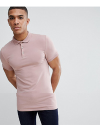 Мужская розовая футболка-поло от ASOS DESIGN