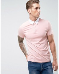 Мужская розовая футболка-поло от Asos