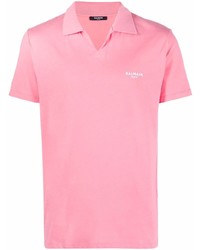 Мужская розовая футболка-поло от Balmain