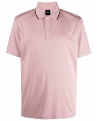 Мужская розовая футболка-поло от BOSS HUGO BOSS