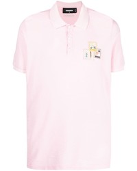 Мужская розовая футболка-поло от DSQUARED2