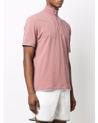 Мужская розовая футболка-поло от Eleventy