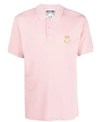 Мужская розовая футболка-поло от Moschino
