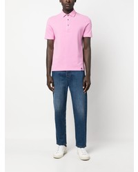 Мужская розовая футболка-поло от Drumohr
