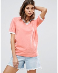 Женская розовая футболка с v-образным вырезом от Asos