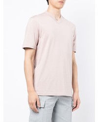 Мужская розовая футболка с v-образным вырезом от Brunello Cucinelli