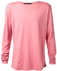 Розовая футболка с длинным рукавом