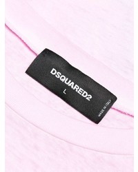 Мужская розовая футболка с длинным рукавом с принтом от DSQUARED2