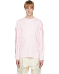 Розовая футболка с длинным рукавом с цветочным принтом
