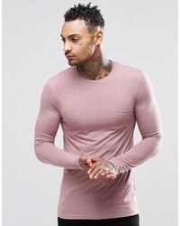 Мужская розовая футболка с длинным рукавом от Asos