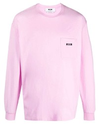 Мужская розовая футболка с длинным рукавом от MSGM