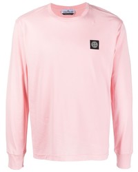 Мужская розовая футболка с длинным рукавом от Stone Island