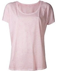 Розовая футболка с круглым вырезом