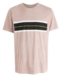 Мужская розовая футболка с круглым вырезом в горизонтальную полоску от OSKLEN