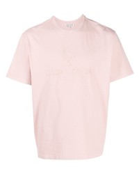 Мужская розовая футболка с круглым вырезом с вышивкой от Each X Other