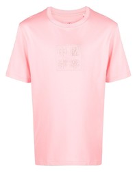 Мужская розовая футболка с круглым вырезом с вышивкой от Li-Ning