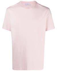 Мужская розовая футболка с круглым вырезом с вышивкой от Manuel Ritz