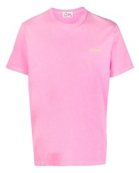 Мужская розовая футболка с круглым вырезом с вышивкой от MC2 Saint Barth