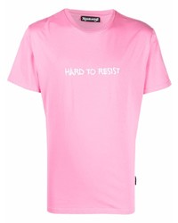 Мужская розовая футболка с круглым вырезом с вышивкой от Nasaseasons