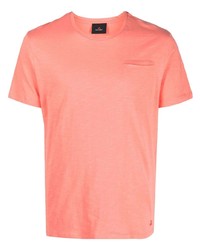 Мужская розовая футболка с круглым вырезом с вышивкой от Peuterey