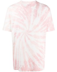Мужская розовая футболка с круглым вырезом с принтом тай-дай от AllSaints