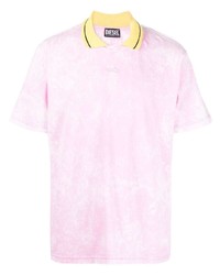 Мужская розовая футболка с круглым вырезом с принтом тай-дай от Diesel