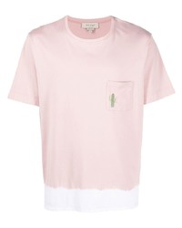 Мужская розовая футболка с круглым вырезом с принтом тай-дай от Nick Fouquet