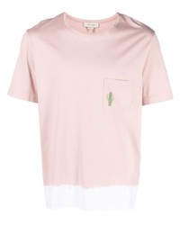 Мужская розовая футболка с круглым вырезом с принтом тай-дай от Nick Fouquet
