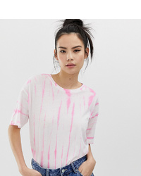 Женская розовая футболка с круглым вырезом с принтом тай-дай от Pull&Bear