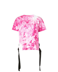 Женская розовая футболка с круглым вырезом с принтом тай-дай от Sacai