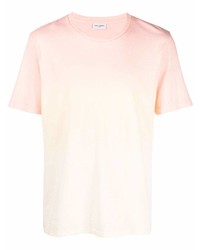 Мужская розовая футболка с круглым вырезом с принтом тай-дай от Saint Laurent