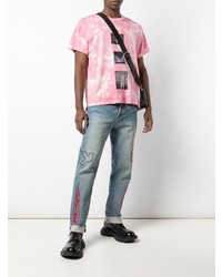 Мужская розовая футболка с круглым вырезом с принтом тай-дай от Lost Daze