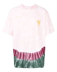 Мужская розовая футболка с круглым вырезом с принтом тай-дай от Toga
