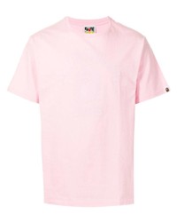 Мужская розовая футболка с круглым вырезом с принтом от A Bathing Ape