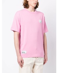 Мужская розовая футболка с круглым вырезом с принтом от AAPE BY A BATHING APE