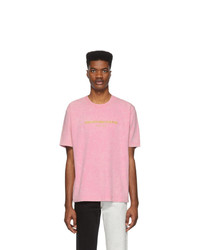 Мужская розовая футболка с круглым вырезом с принтом от Alexander Wang