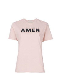 Женская розовая футболка с круглым вырезом с принтом от Amen
