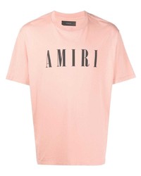 Мужская розовая футболка с круглым вырезом с принтом от Amiri
