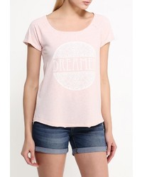 Женская розовая футболка с круглым вырезом с принтом от Animal