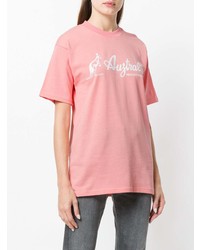 Женская розовая футболка с круглым вырезом с принтом от Gcds