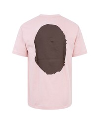 Мужская розовая футболка с круглым вырезом с принтом от A Bathing Ape