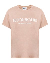 Мужская розовая футболка с круглым вырезом с принтом от Blood Brother