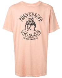 Мужская розовая футболка с круглым вырезом с принтом от BornxRaised