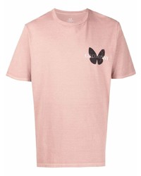 Мужская розовая футболка с круглым вырезом с принтом от C.P. Company