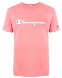 Мужская розовая футболка с круглым вырезом с принтом от Champion