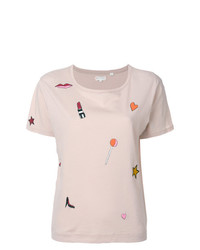 Женская розовая футболка с круглым вырезом с принтом от Chinti & Parker