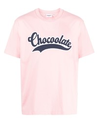 Мужская розовая футболка с круглым вырезом с принтом от Chocoolate